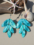 Cascade Tide Turquoise Leaf Earrings