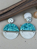 Harbor Crest Turquoise Half‑Moon Earrings